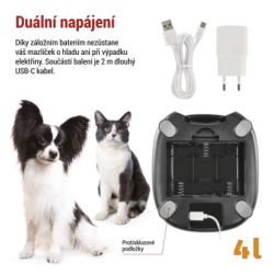 GoSmart dávkovač krmiva s kamerou, 4 l, černý, Wi-Fi