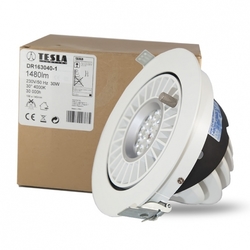 Tesla - LED otočné podhledové svítidlo 5inch, 30W, 230V, 1475lm, 30000h, 3000K, Ra 80, 30st