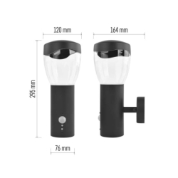 LED zahradní nástěnné svítidlo, 16,4 x 12 x 29,5 cm, 1 x E27, 15 W