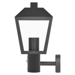 LED zahradní nástěnné svítidlo s čidlem soumraku, 19,8 x 15 x 29,8 cm, 1 x E27, 15 W