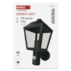 LED zahradní nástěnné svítidlo s čidlem soumraku, 19,8 x 15 x 29,8 cm, 1 x E27, 15 W