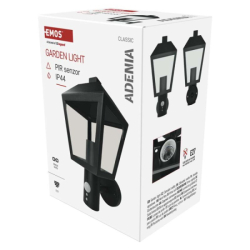 LED zahradní nástěnné svítidlo s čidlem soumraku, 19,8 x 15 x 29,8 cm, 1 x E27, 15 W