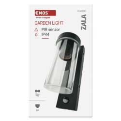 LED zahradní nástěnné svítidlo s čidlem soumraku, 12,8 x 8 x 27 cm, 1 x E27, 15 W