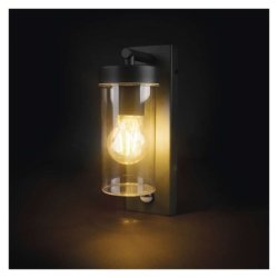 LED zahradní nástěnné svítidlo s čidlem soumraku, 12,8 x 8 x 27 cm, 1 x E27, 15 W