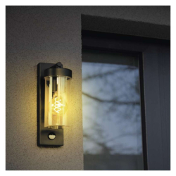 LED zahradní nástěnné svítidlo s čidlem soumraku, 12,8 x 8 x 27 cm, 1 x E27, 15 W