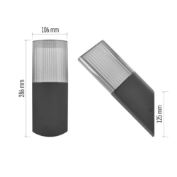 LED zahradní nástěnné svítidlo, 10,6 x 8,8 x 28,6 cm, 1 x E27, 25 W