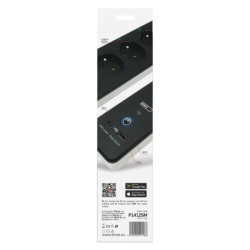 GoSmart prodlužovací kabel 2 m / 4 zásuvky / s vyp. / s USB / bílá-černá / PVC / 1,5 mm2