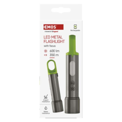 LED nabíjecí kovová svítilna, 600 lm, 1 200 mAh