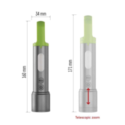 LED nabíjecí kovová svítilna, 600 lm, 1 200 mAh