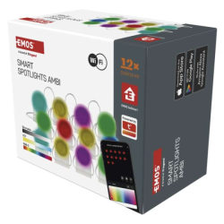 GoSmart LED bodové svítidlo – řetěz 255 cm, 12 dílů, 7 W, RGBIC+CCT, stmívatelné, WiFi
