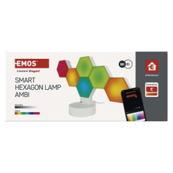 GoSmart LED stolní lampa Hexagon bílá, 6 dílů, RGB, stmívatelná, WiFi