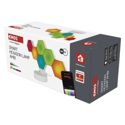 GoSmart LED stolní lampa Hexagon bílá, 6 dílů, RGB, stmívatelná, WiFi