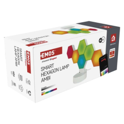 GoSmart LED stolní lampa Hexagon bílá, 6 dílů, RGB, stmívatelná, WiFi