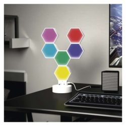 GoSmart LED stolní lampa Hexagon bílá, 6 dílů, RGB, stmívatelná, WiFi