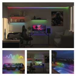 GoSmart ohebný LED pásek NEON bílý, 3 m, 24 W, RGB, stmívatelný, WiFi