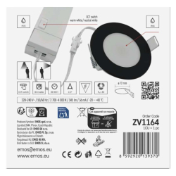 LED bodové svítidlo LORI 4,5W 345LM IP65 CCT černá
