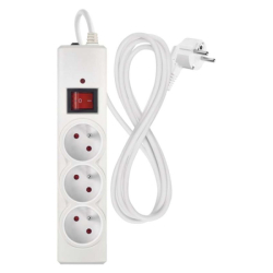 Přepěťová ochrana – 3 zásuvky, 1,5 m, bílá EMOS P54013