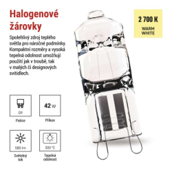 Halogenová žárovka JC 45W G9 teplá bílá