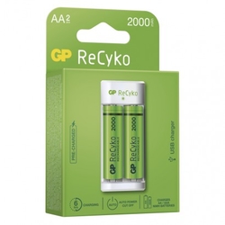 Nabíječka baterií GP Eco E211 + 2× AA ReCyko 2000