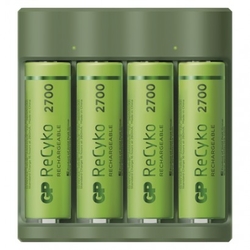 Nabíječka baterií GP Everyday B421 + 4× AA ReCyko 2700 + USB