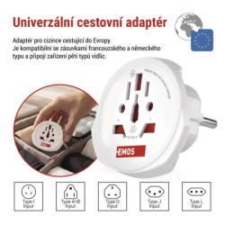 Cestovní univerzální adaptér pro cizince do střední Evropy