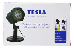 Tesla - LED projektor, RGBW, 12 motivů, IP44