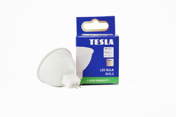Tesla - LED žárovka GU5,3 MR16, 6W, 12V, 540lm, 25 000h, 3000K teplá bílá, 100st
