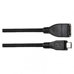 USB kabel 2.0 A/F - micro B/M OTG 15cm černý