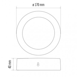 LED panel 170mm, kruhový přisazený bílý, 12W teplá bílá