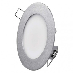 LED panel 120mm, kruhový vestavný stříbrný, 6W neutr. bílá