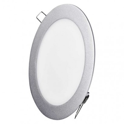 LED panel 175mm, kruhový vestavný stříbrný, 12W neutr. bílá