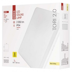 LED přisazené svítidlo TORI, čtvercové bílé 24W teplá b., IP54