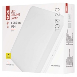 LED přisazené svítidlo TORI, čtvercové bílé 15W neutr. b., IP54