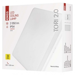 LED přisazené svítidlo TORI, čtvercové bílé 24W neutr. b., IP54