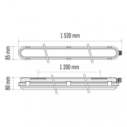 LED prachotěsné svítidlo PROFI PLUS EMERGENCY 56W NW, IP66