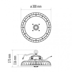 LED průmyslové závěsné svítidlo HIGHBAY PROFI PLUS 90° 150W