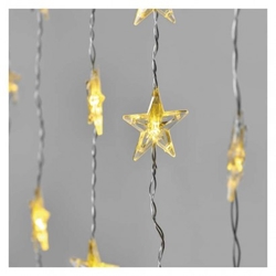 LED vánoční závěs – hvězdy, 120x90 cm, vnitřní, teplá bílá, časovač