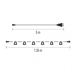 Spojovací světelný řetěz na 10 žárovek E27 START SET, 7,35 m, venkovní i vnitřní