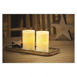 LED dekorace – 2x vosková svíčka, 12,5 cm, 2x 2x AA, ovladač, časovač
