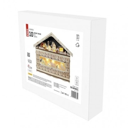 LED adventní kalendář dřevěný, 40x50 cm, 2x AA, vnitřní, teplá bílá, časovač