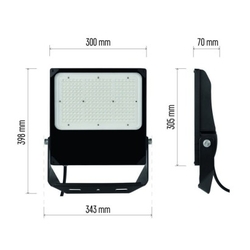 LED reflektor PROFI PLUS asymmetric 200W, černý, neutrální bílá