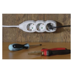 Prodlužovací kabel 5 m / 5 zásuvek / bílý / PVC / 1,5 mm2 SCH