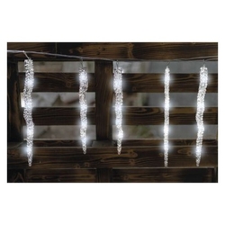 LED vánoční girlanda - rampouchy, 12 ks, 3,6 m, venkovní i vnitřní, studená bílá