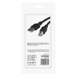 USB kabel 2.0 A vidlice – B vidlice 2m