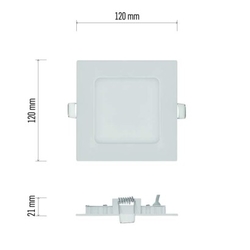 LED vestavné svítidlo NEXXO, čtvercové, bílé, 7W, teplá bílá