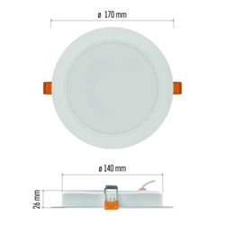 LED vestavné svítidlo RUBIC, kruhové, 18W neutrální bílá