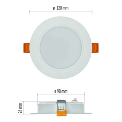 LED vestavné svítidlo RUBIC, kruhové, 9W neutrální bílá