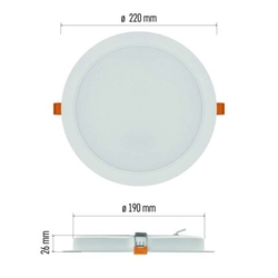 LED vestavné svítidlo RUBIC, kruhové, 24W neutrální bílá