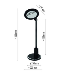 LED stolní lampa WESLEY, černá
