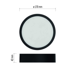 LED přisazené svítidlo NEXXO, kruhové, černé, 12,5W, se změnou CCT
